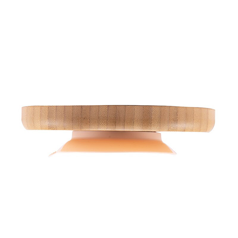 1Pc Zuig Kom Bamboe Siliconen Zuignap Baby Plaat Voeden Bamboe Kinderen Servies Gerechten Bpa Gratis Siliconen Voerbak: beige