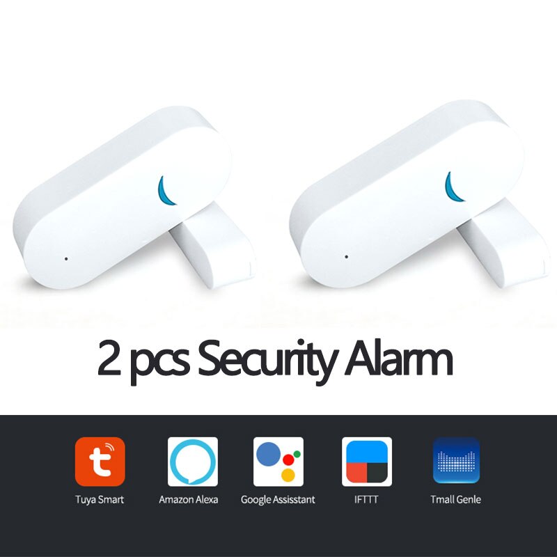 Home Smart Door Alarm/Tuya WiFi Window Door Sensor Door Open Closed Detectors WiFi App Notification Alert Security Alarm System: 2pcs