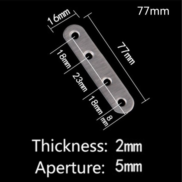 10pcs 180 degree angle steel straight connector stainless steel sheet metal parts fixed code font angle bracket: 77mm