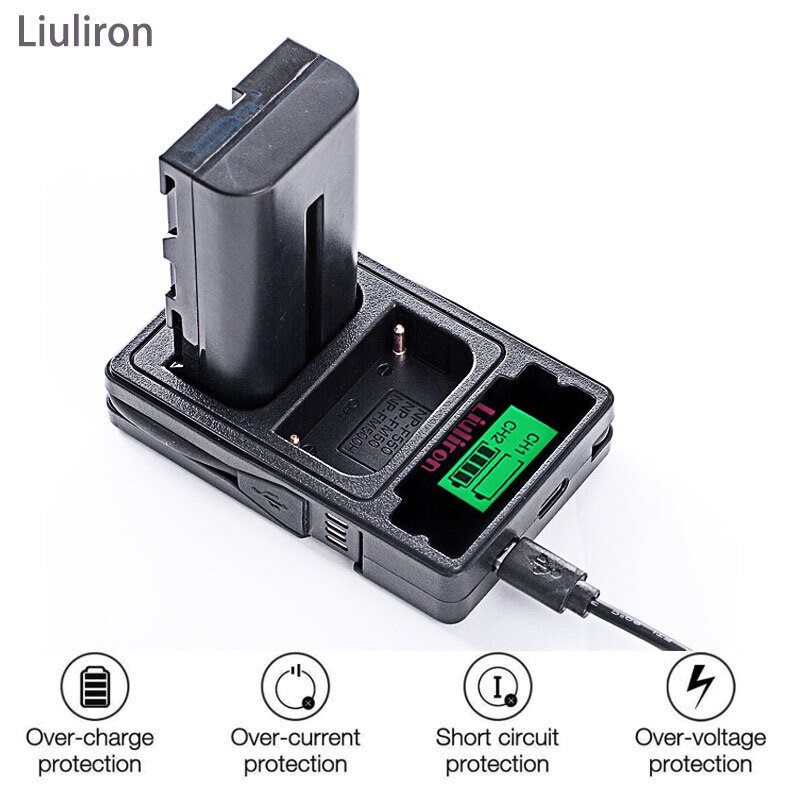 NP-F550 baterías + NP-F530 NP F550 F570 cargador para Sony NP-F570 CCD-SC55 CCD-TRV81 DCR-TRV210 MVC-FD81 NP-F730 NP-F750 Hi-8