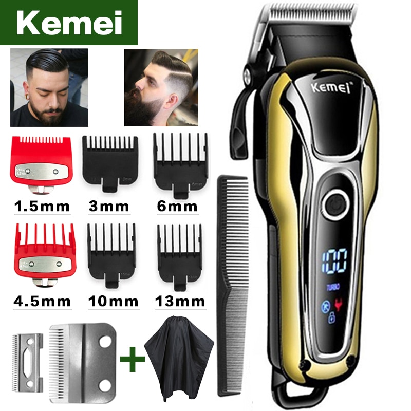 Kemei haar Haarschneidemaschine Haar Trimmer in Haar Schermaschinen für männer elektrische Trimmer LCD Anzeige maschine Barbier Haar Cutter 5