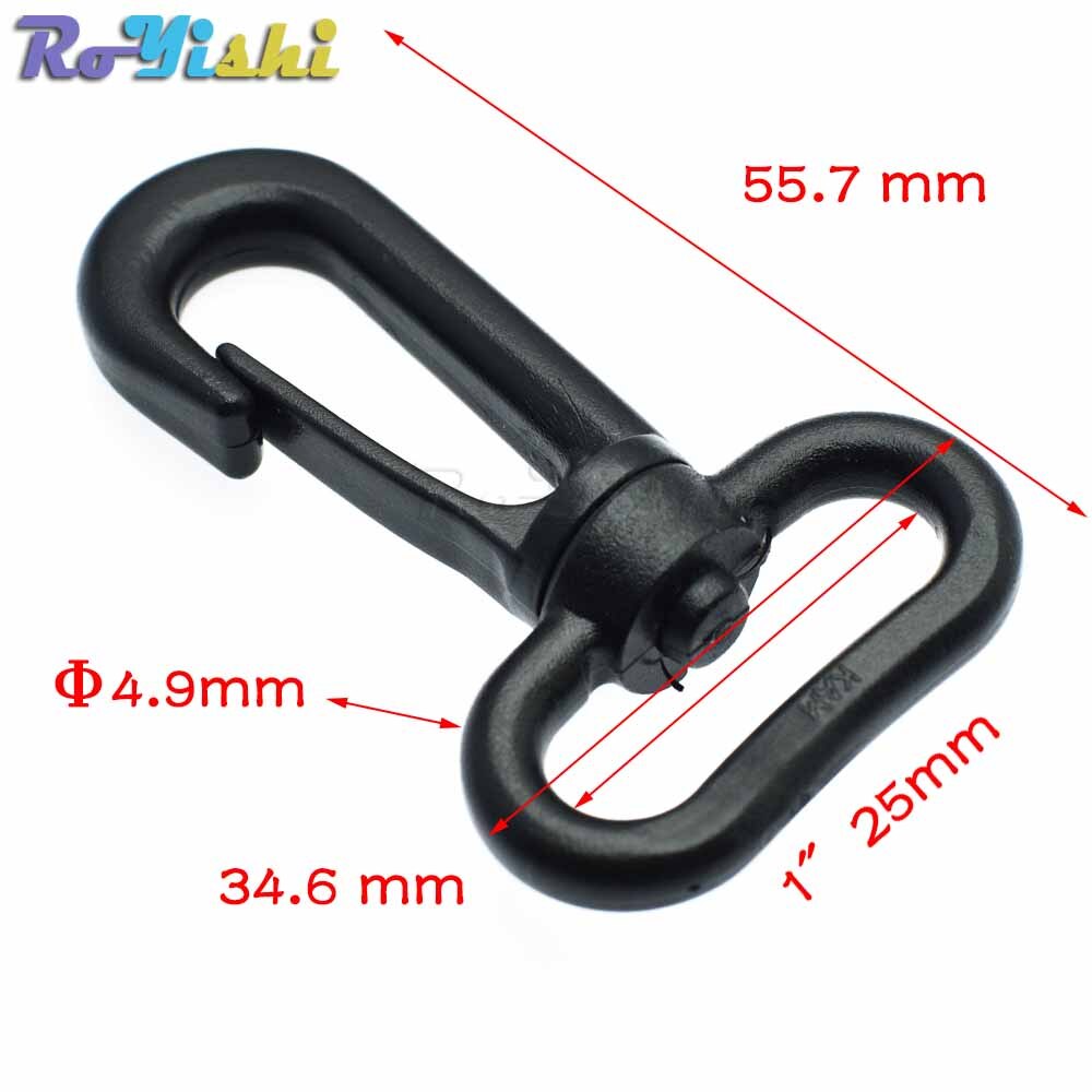 Plastic Snap Hooks Rotary Swivel Backpack Buckles Webbing 20mm 25mm 31mm 38mm
