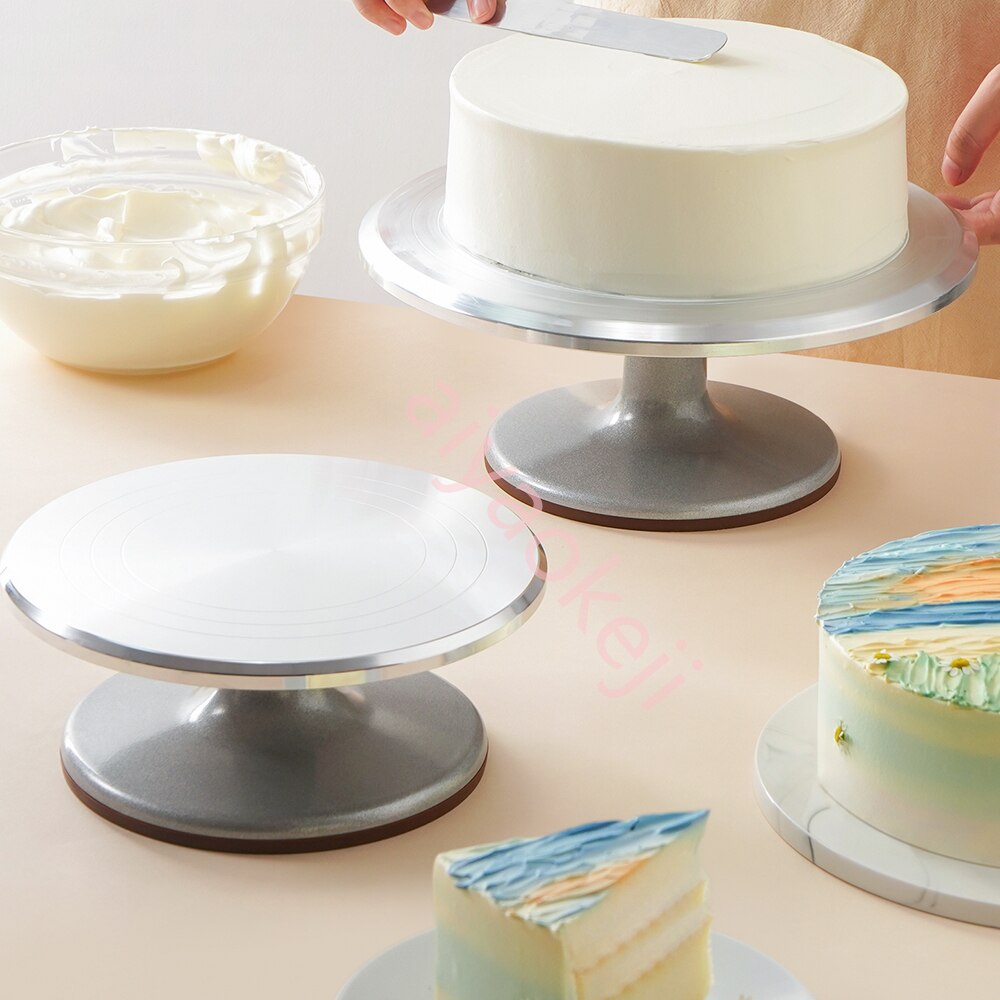 Household 9 /12 Inch Mounted Cream Cake Turntable Rotating table Stand Base Turn Around Decorating Table Cake Stand Baking Tool