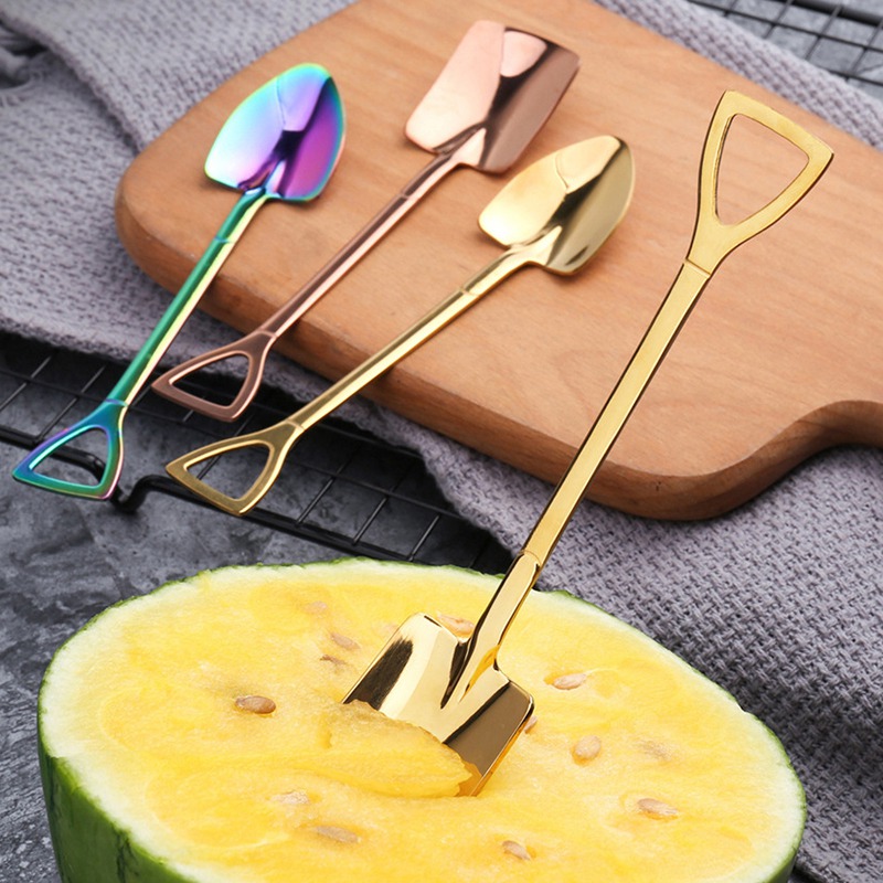 Cuillère à pastèque en acier inoxydable, cuillère à glace, pelle à Melon, cuillère à café, vaisselle d'été avec boîte