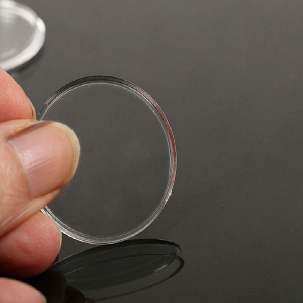 10 stuks/set doorzichtige ronde plastic doosjes 30mm munten