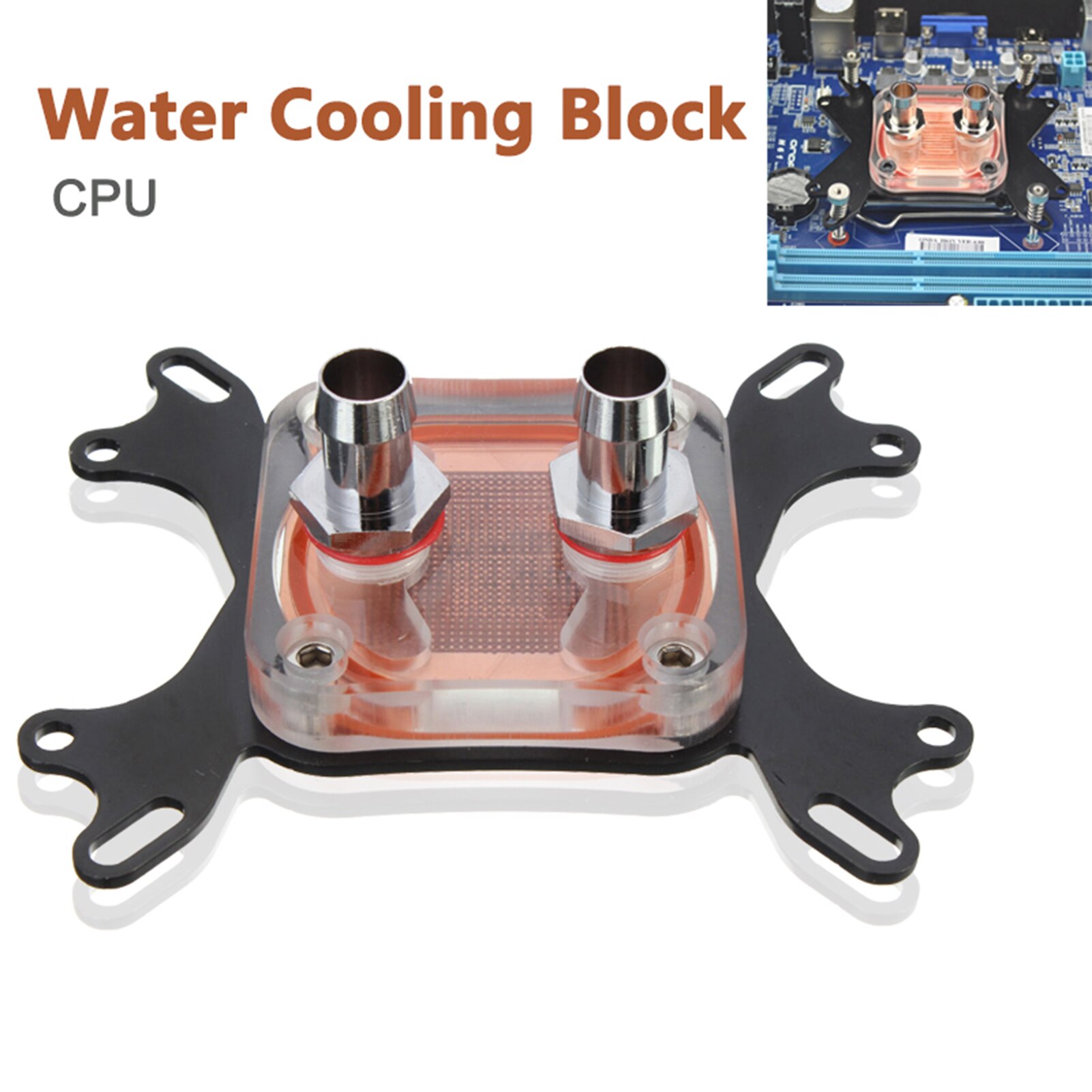 Head Copper Base Water Cooling Computer CPU Block Replacement for INTEL CPU Block