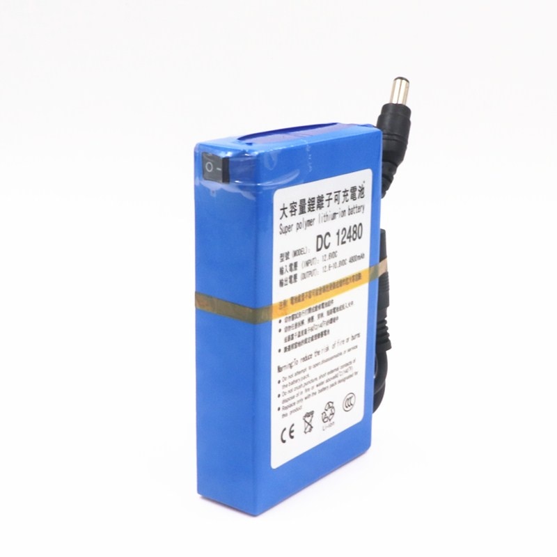 100% Super Rechargeable Portable Lithium-ion Battery DC 12V 4800mAh DC12480 With Plug+Charger