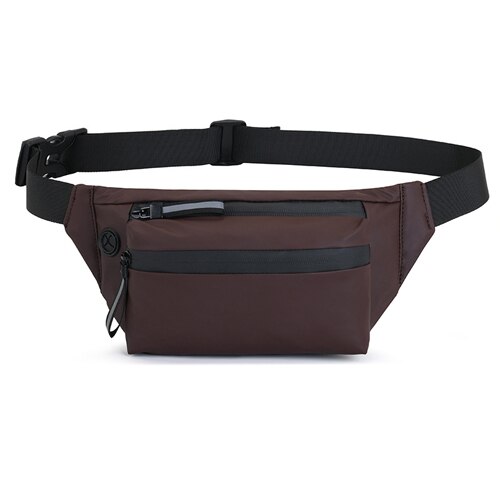 Waterproof Running Waist Bag Chest Pack Outdoor Sports Crossbody Bag Casual Travel Male Bum Belt Bag: Brown