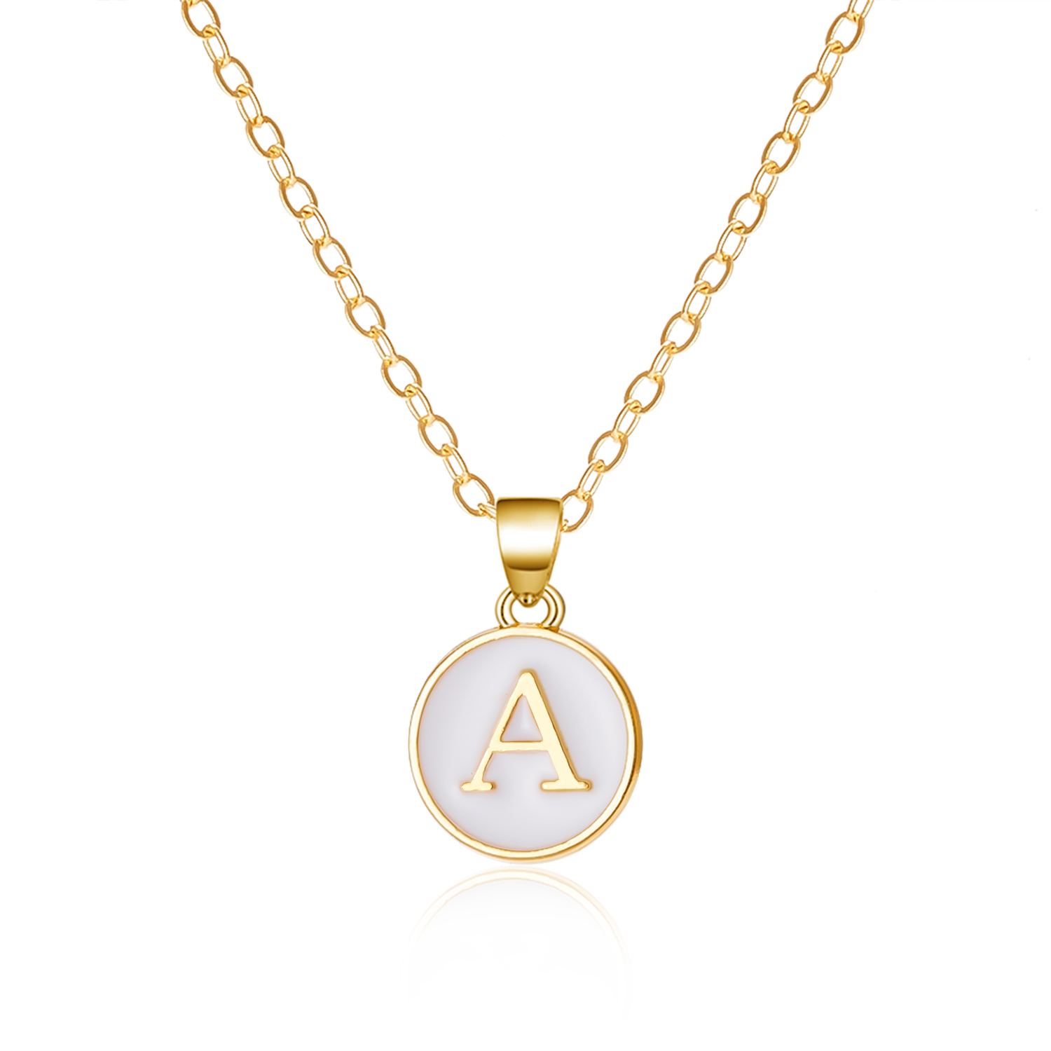 Colgante de letra minimalista para mujer, collar con inicial esmaltada, cadena de Color dorado a la , 26 joyas con nombre del alfabeto, de cumpleaños, 1 ud.