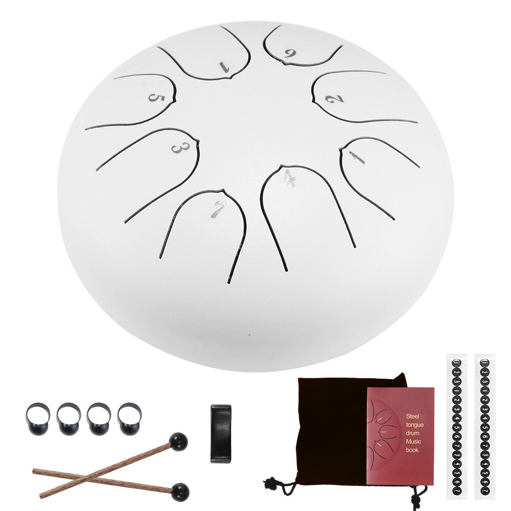 Cool 6 Inch Steel Tongue Drum 8 Tune Hand Pan Drum Tank Hang Drum With Drumsticks Carrying Bag Percussion Instruments At Home