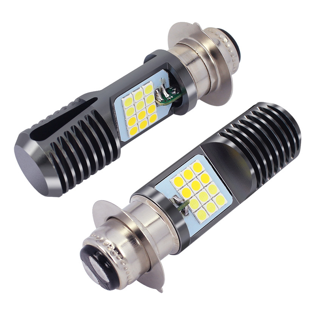 H4 LED Motorfiets Koplamp BA20D P15D 3030 24 MSD LED Gloeilampen Dual Kleur Wit Geel Plug En Play Voor ATV bromfiets