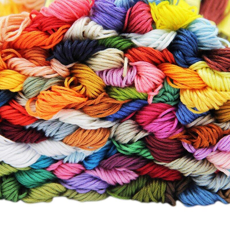 Rainbow Color Embroidery Thread Cross Stitch Threads Bracelets Floss Crafts Floss 200 Skeins Per Pack