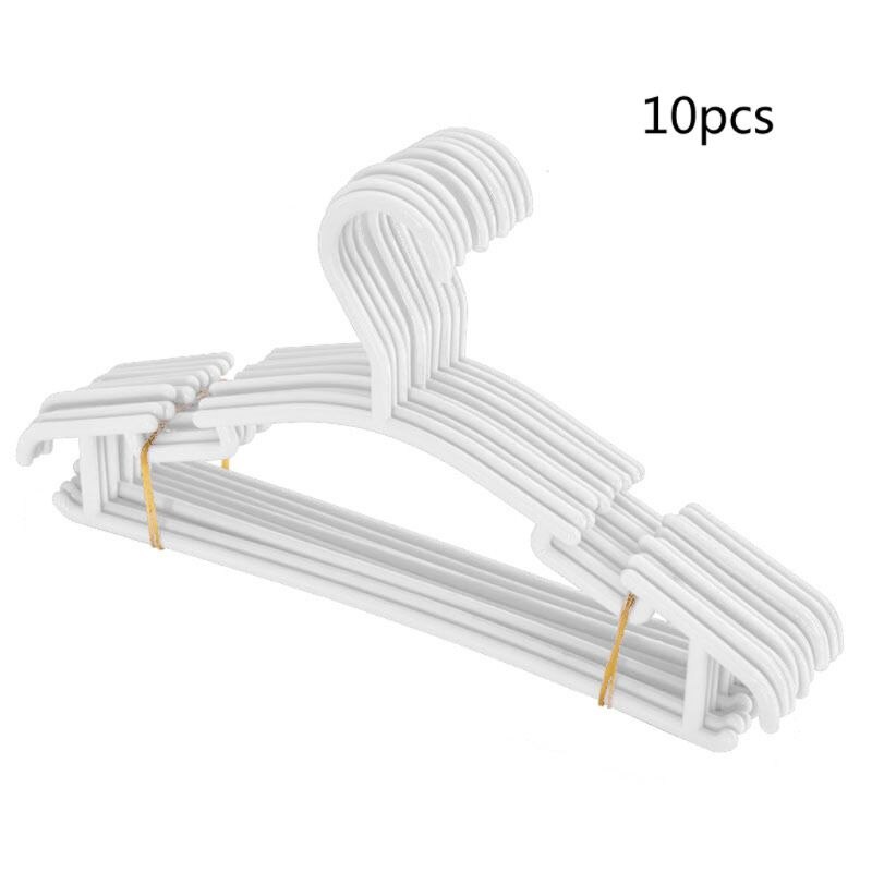 10 Pack Wit Plastic Kwekerij Hangers Antislip Baby Kleerhangers Ruimtebesparend Buisvormige Hangers Voor Kids Kinderen Kleding F3ME: Default Title