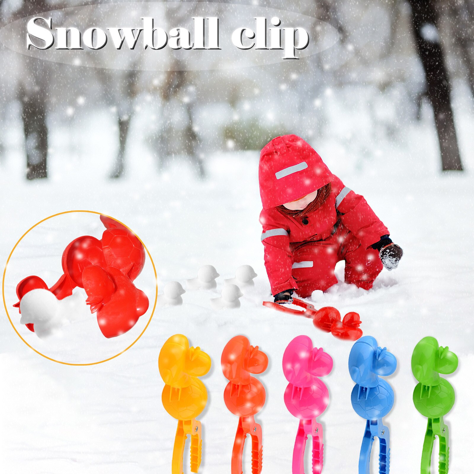 Neue Nette ente schneeball Mehrfarbigen freundlicher Schneeball Hersteller Schnee Ball Schimmel Clip Werkzeug Spielzeug für Winter draussen Sport для снежков утка