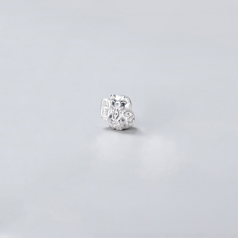 Meetsoft klassisch 925 Sterling silber niedliche glückskatzen-anhänger, speziell für diy-handarbeiten, halsketten, armbänder und accessoires: Silber klein
