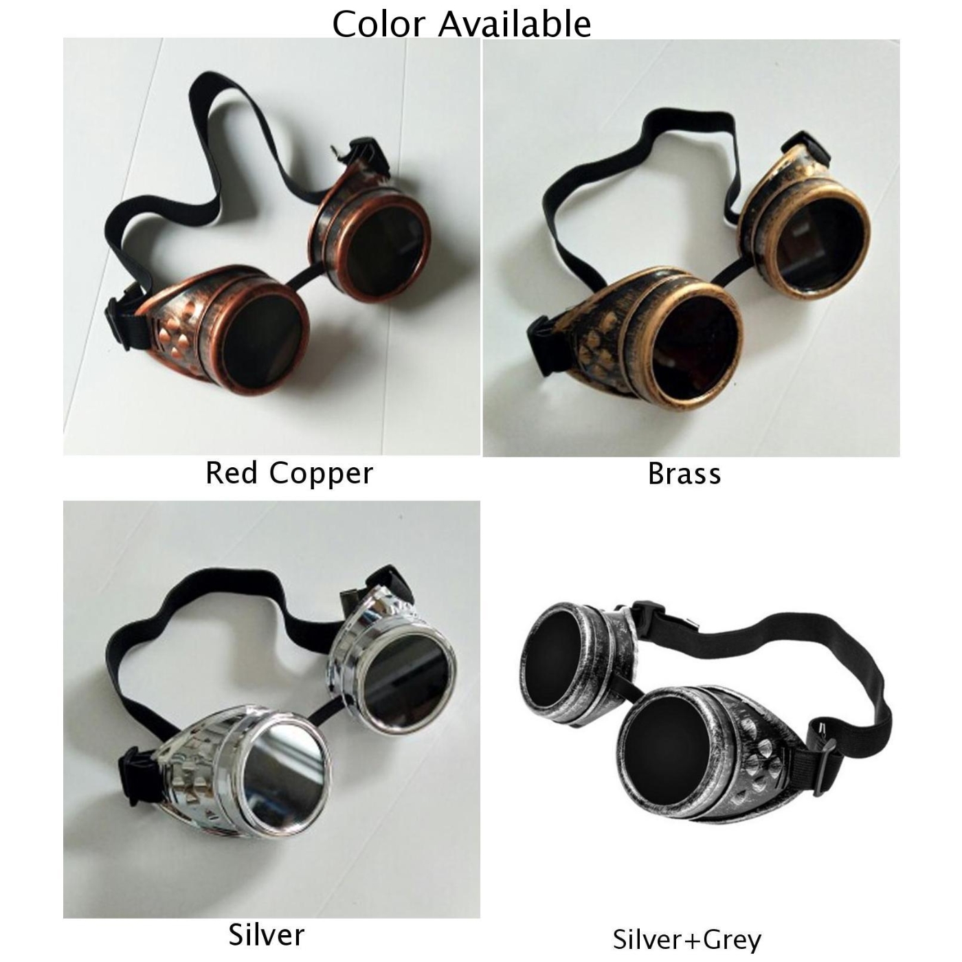 Hh Steampunk Goggles Victorian Glasses Biker Cosplay Cyber Welding Rave-US