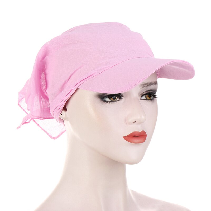 Turban fyrkantig halsduk hatt tryck blommor knyt knut tillbaka bomull baseball keps justerbar dam huvudduk solskydd hatt: 3