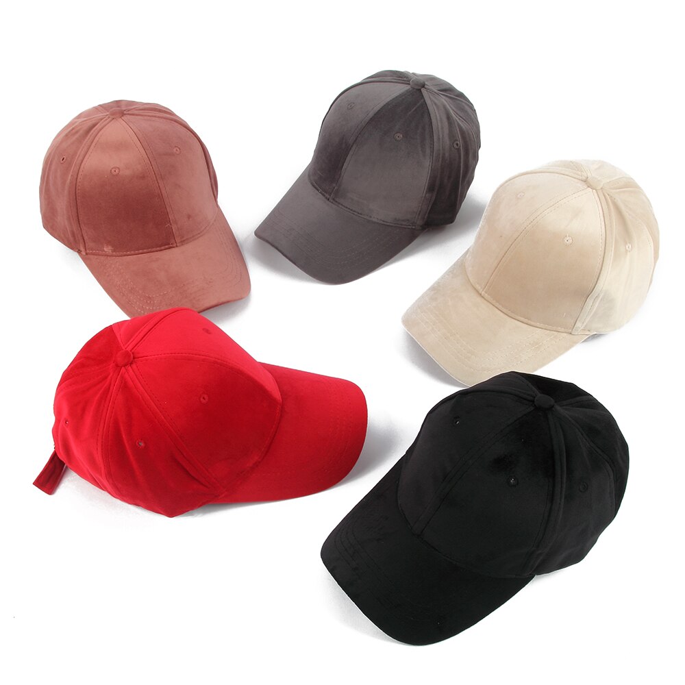 FOXMOTHE Autumn Winter Black Red Solid Color Suede Baseball Caps Women Mens