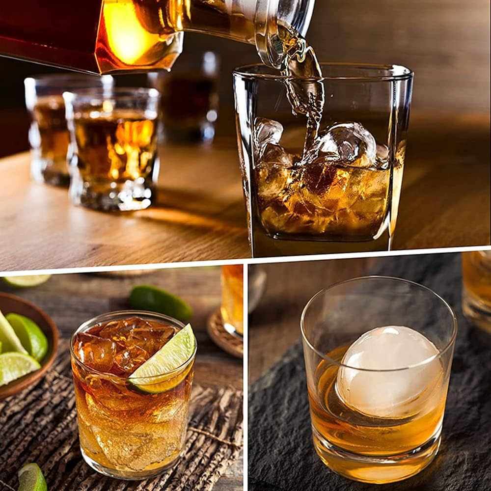 Silikone isterningbakke, store runde isterninger og firkantede isterninger, bpa-fri, genanvendelig, med låg, egnet til cocktails, whisky