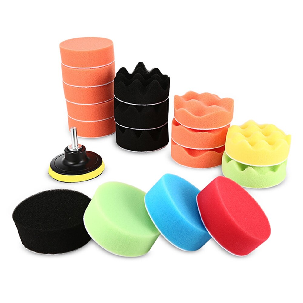 19Pcs 3" Paint Care Polishing Pad Set Sealing Glaze Waxing Buffing Pads Set Drill Polishing Pad Kit for Car Polisher