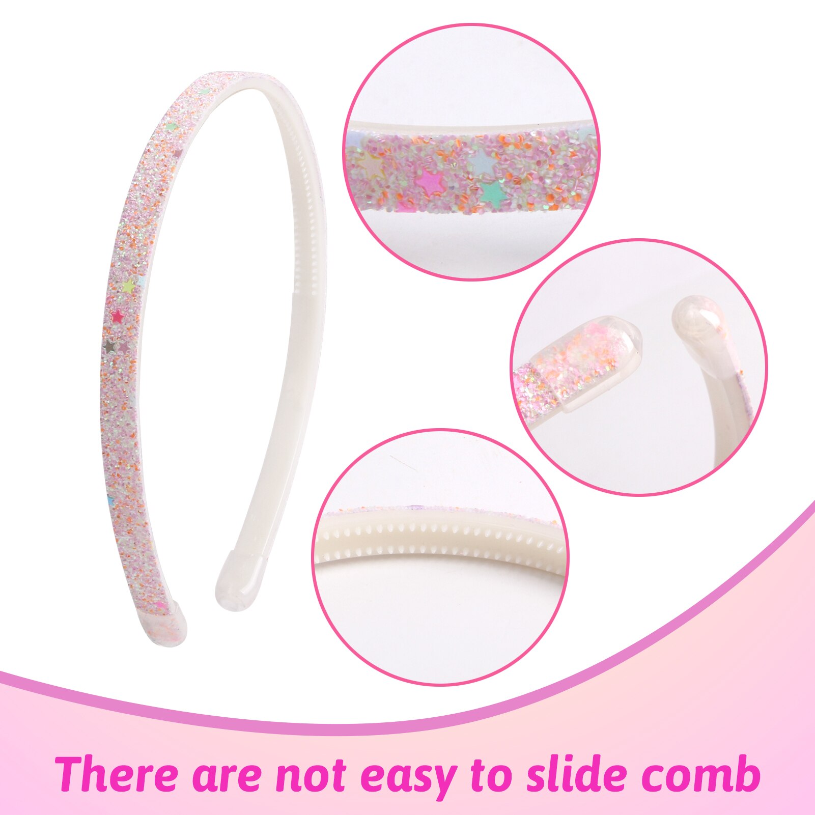 10Pcs 1Cm Haarband Rainbow Glitter Vrouwen Spons Hoofdband Dames Haarband Meisje Haar Bedekt Hars Haaraccessoires