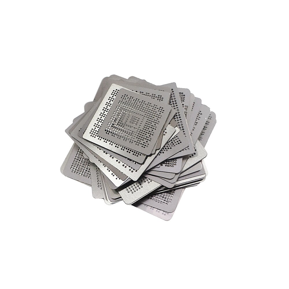 27pcs BGA Directly Heat Reballing Universal Stencils with Template Jig for SMT SMD Chip Rework Rpair