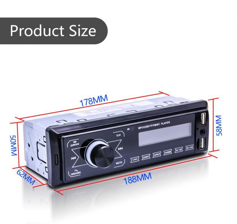Car Bluetooth MP3 Player Single 1 Din Car DVD CD MP3 Player FM Audio Radio BT USB/AUX/SD Stereo In-dash Car Music Player