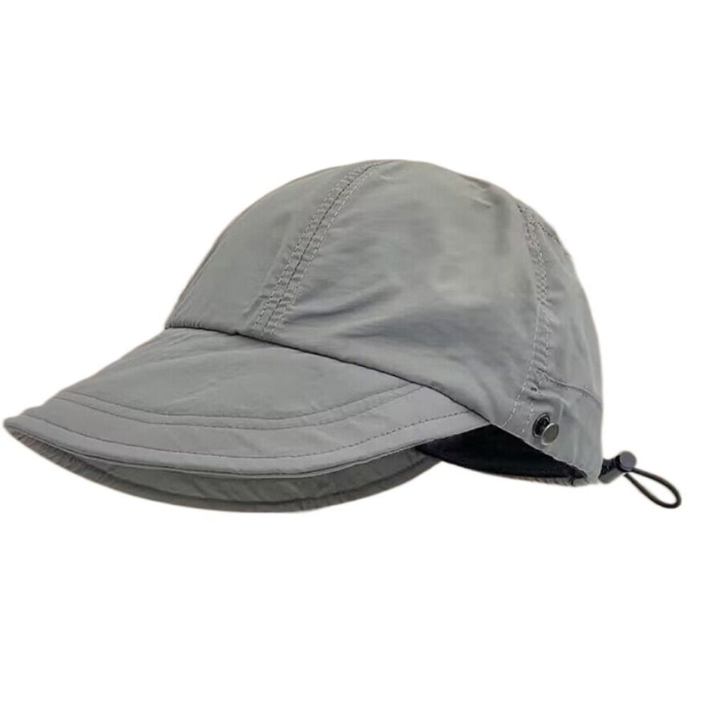 Chapeau de soleil d'été à large bord pour hommes et femmes, queue de cheval pliable, chapeau de proximité, Wstring réglable, casquettes de plage, E27: Argent
