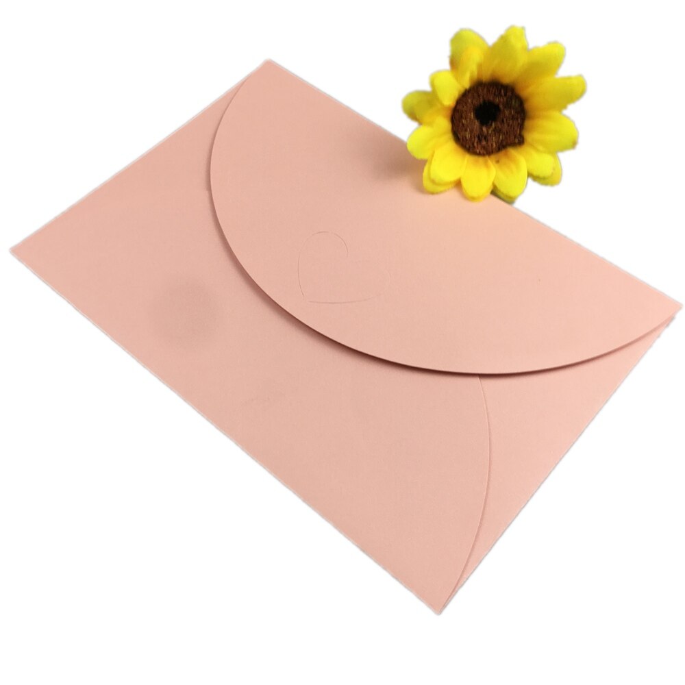 Free 5X Love heart Buckle Pearl Envelopes Wedding Invitations Year Greeting Cards Christmas Cards 19.5x13.5cm