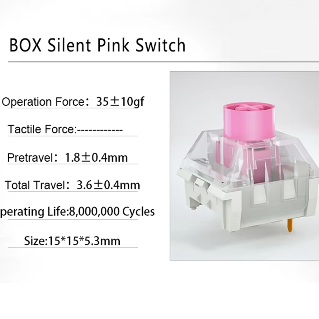 Kailh Box Silent Pink Switch Mechanical Keyboard Switch Office Waterproof and Dustproof Linear 3 Pins Switchs Swap Kit DIY: Brown Switch