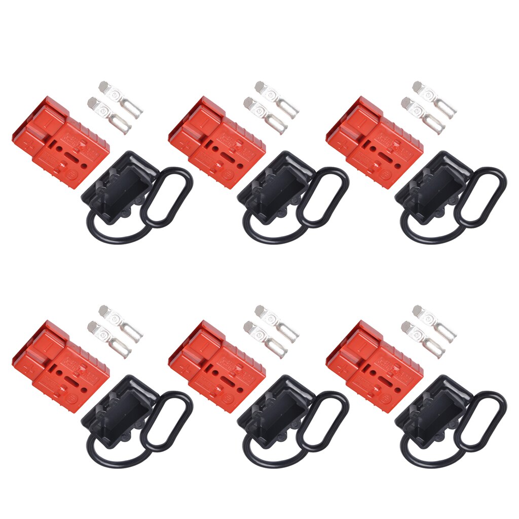 6x 50A 600V Battery Cable Quick Connect Wire Harness Plug Disconnect Winch Connector Kit 12-24V DC