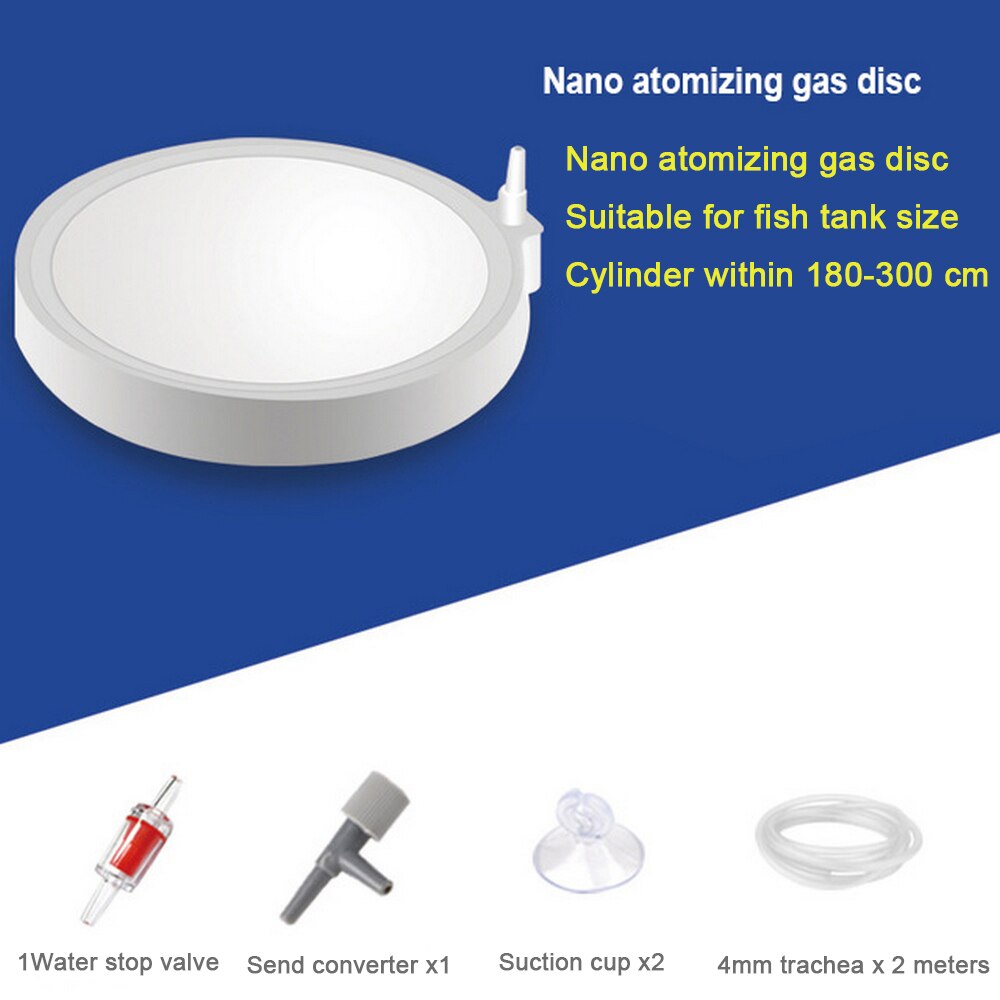20cm Nano Fish Tank Air Bubble Stone Aquarium Aerator Pond Pump Air Stone Bubble Disk Aquarium Air Pump Hydroponic Oxygen Plate