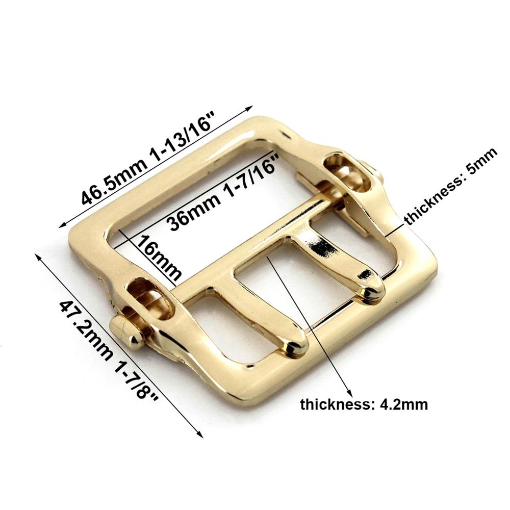 Boucle en métal rectangulaire à Double aiguille pour sac artisanal en cuir, sangle de ceinture, accessoires de bricolage, 1 pièce