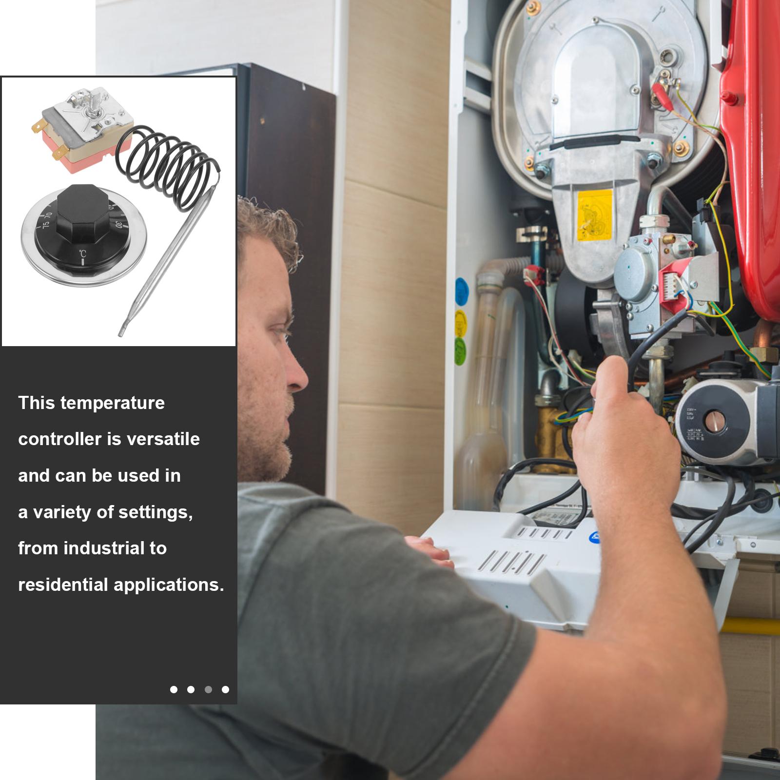 Mechanischer Thermostatregler, 30 bis 75 Grad, einstellbarer Temperaturschalter, Ofen, Kühlschrank, Heizung, Kapillarsteuergerät