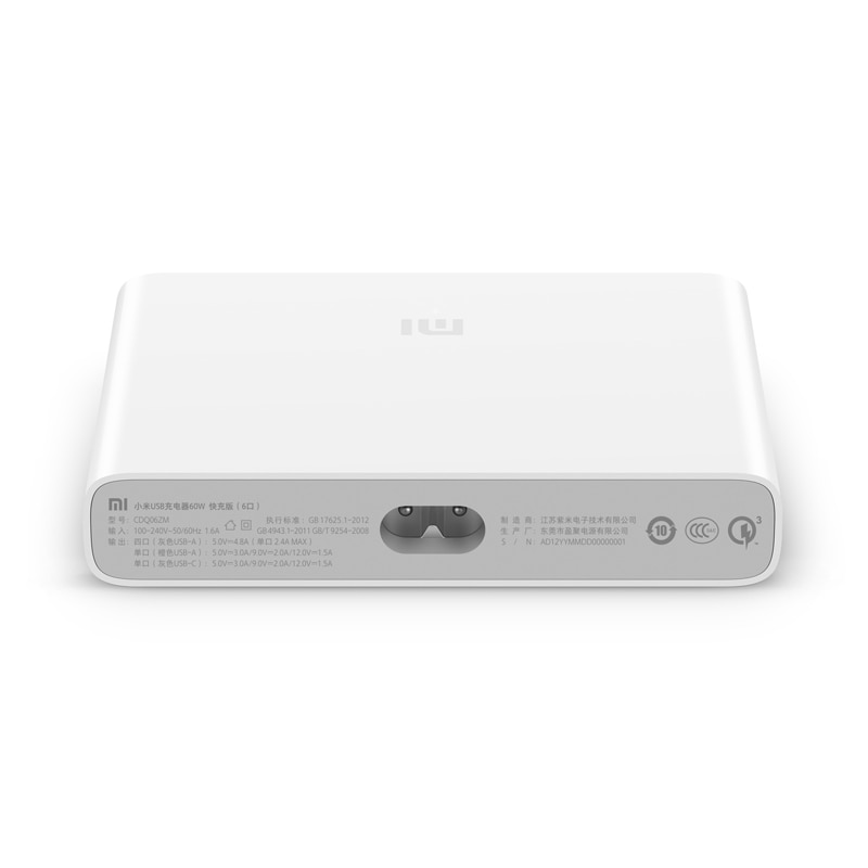 Xiaomi carregador usb original 60w, smartphone pad, saída de carregamento 1 tipo-c 6 portas 5 USB-A, dual qc adaptador de carregamento rápido x2, 3.0, 18w, carregamento rápido