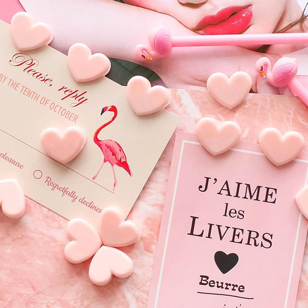 5 pièces bricolage Kawaii papeterie amour coeur rose trombones fichier Clip organisateur Photo Papelaria photographie fournitures accessoires