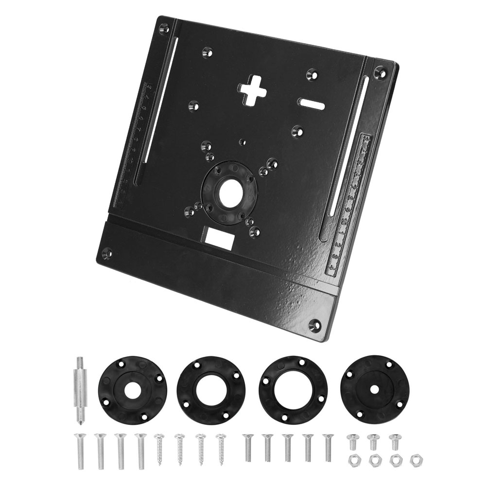 2-In-1 Router Tafel Insert Plaat Elektrische Trimmen Machine Jig Saw Flip Boord Graveren Extra Hulpmiddel Voor houtbewerking Werkbank: black