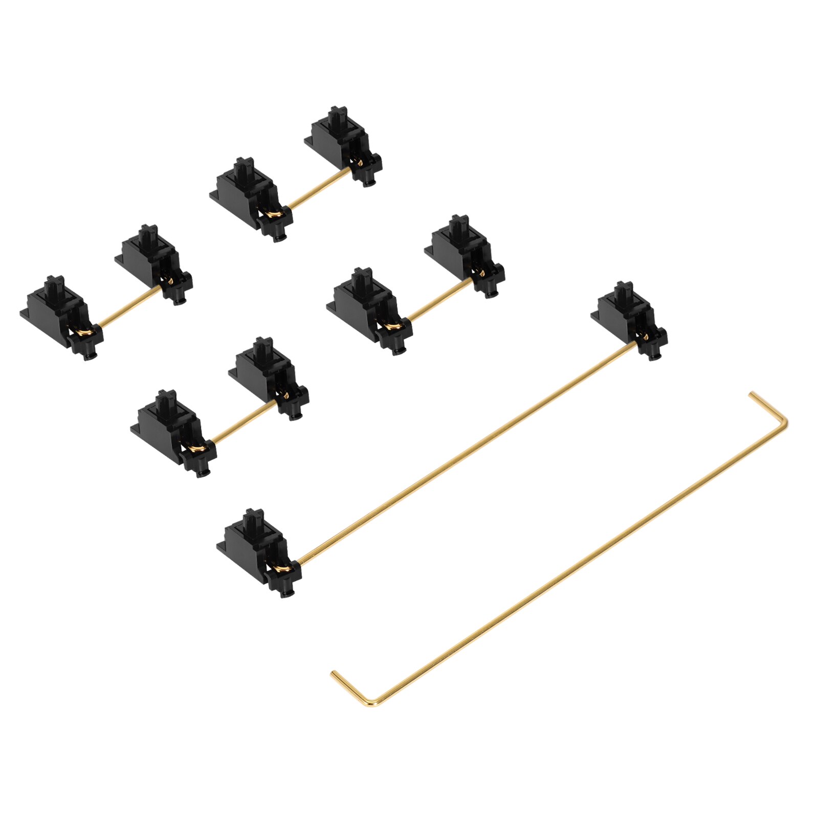 DUROCK-estabilizador de barra espaciadora de montaje en PCB, negro, dorado, V2, 2u, 6.25u, 7u, cables chapados en oro