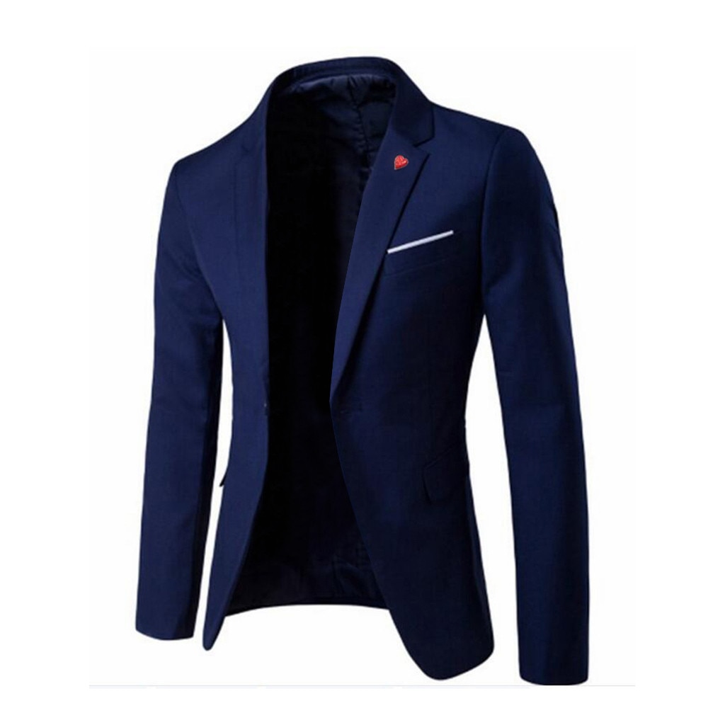 Heren Stijlvolle Casual Solid Blazer Bedrijvengids Wedding Party Uitloper Jas Pak Tops plus size Mannelijke blazers Heren jas Bruiloft 7.19