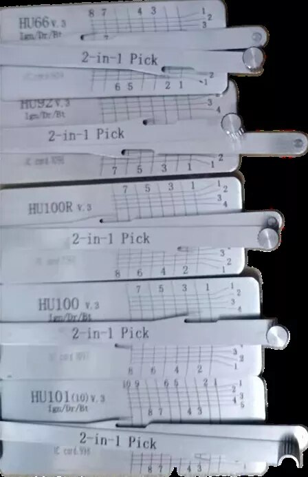 Lishi 2 in 1 HU87 NSN14 TOY43AT HU66 TOY48 SIP22 HU100R HU92 HON66 Auto car key Tools for Locksmith