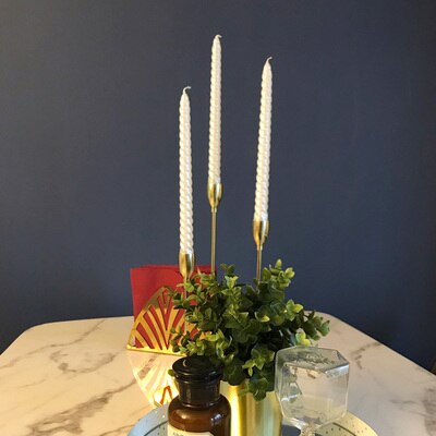 1pcs Luxury Gold Metal Wedding Candle Holders Home Decoration Living Room Decor Party Table Candlestick: screw candle set