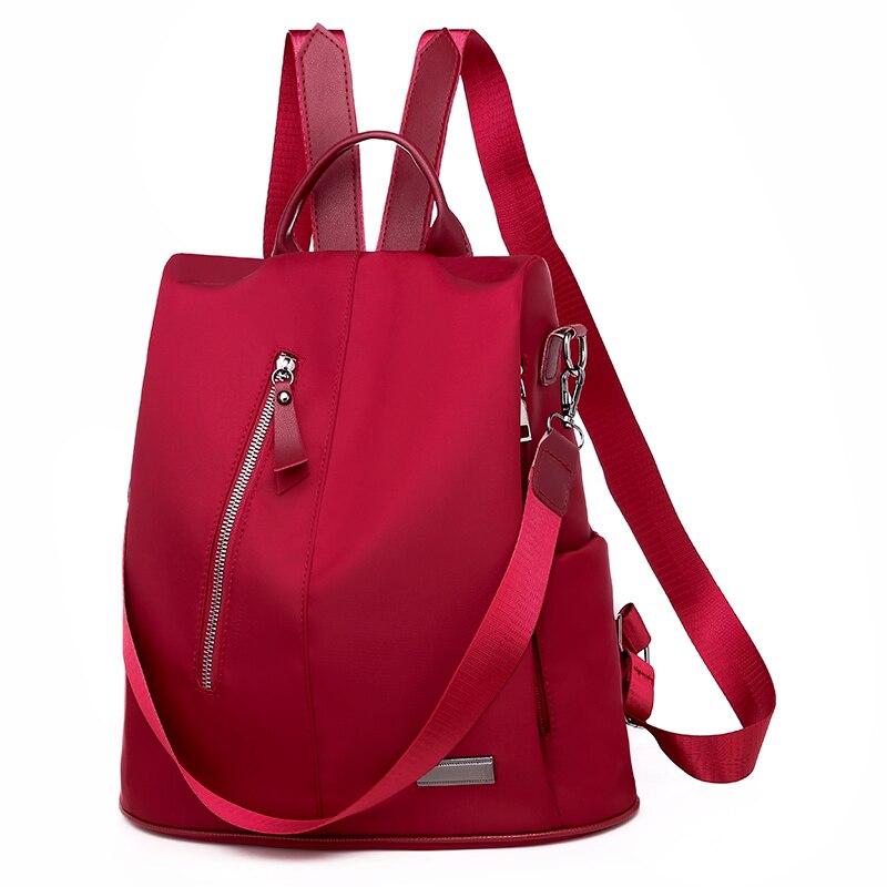 Novo multifuncional mochila feminina à prova dwaterproof água oxford bagpack feminino anti roubo mochila para meninas 2019 sac a dos: Red