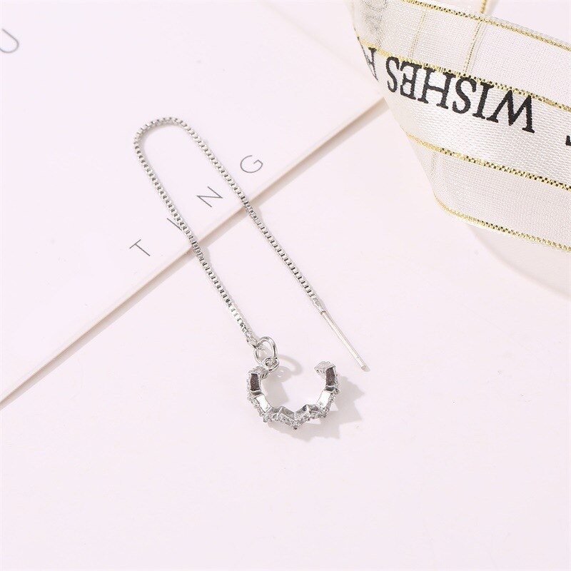 Crown U-shaped ear clips hollow love retro earrings for women pendientes mujer long earrings piercing Ear cuffs clip on earrings