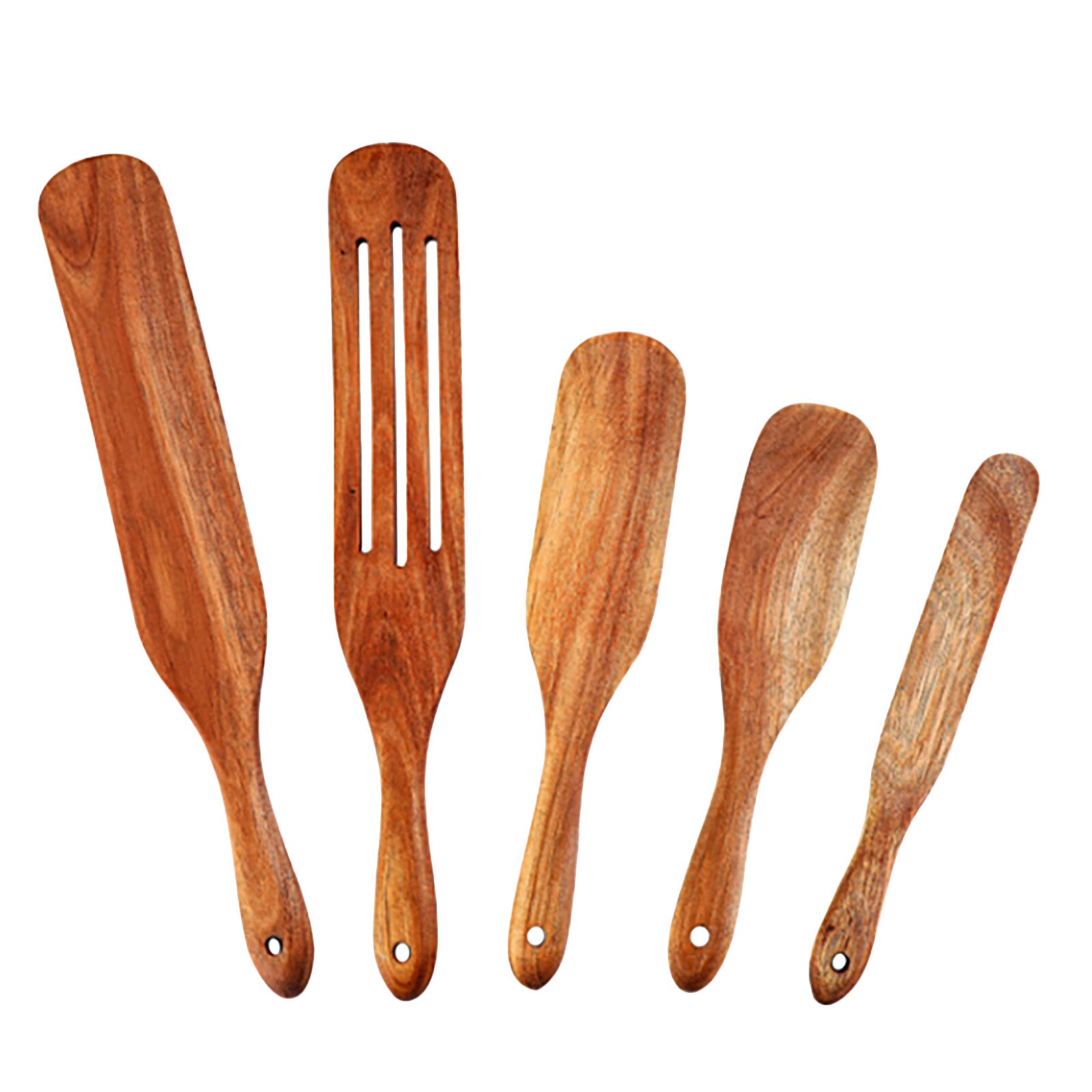 Long Handle Spatula Wood Spatula Stir Cooking Set: B
