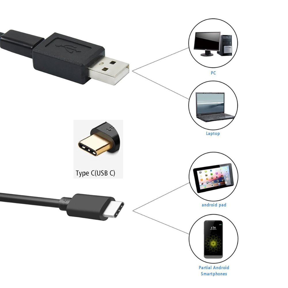 Caméra USB d'endoscope d'android HD de lentille de 8mm Type d'appareil-photo de Tube dur d'inspection d'endoscope d'usb de C pour l'endoscope de téléphones de Huawei