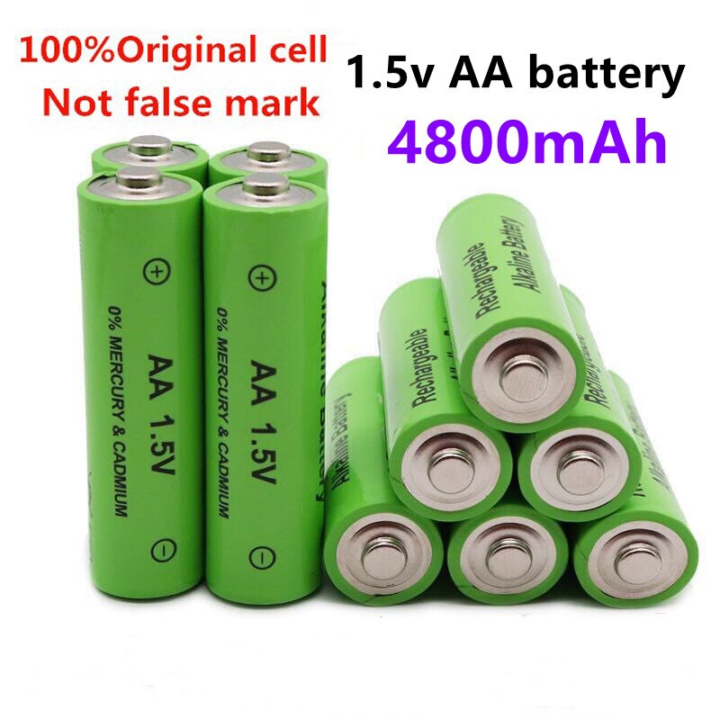 1~20PCS 1.5V Brand AA rechargeable battery 4800mAh 1.5V Alkaline Rechargeable batery for led light toy mp3