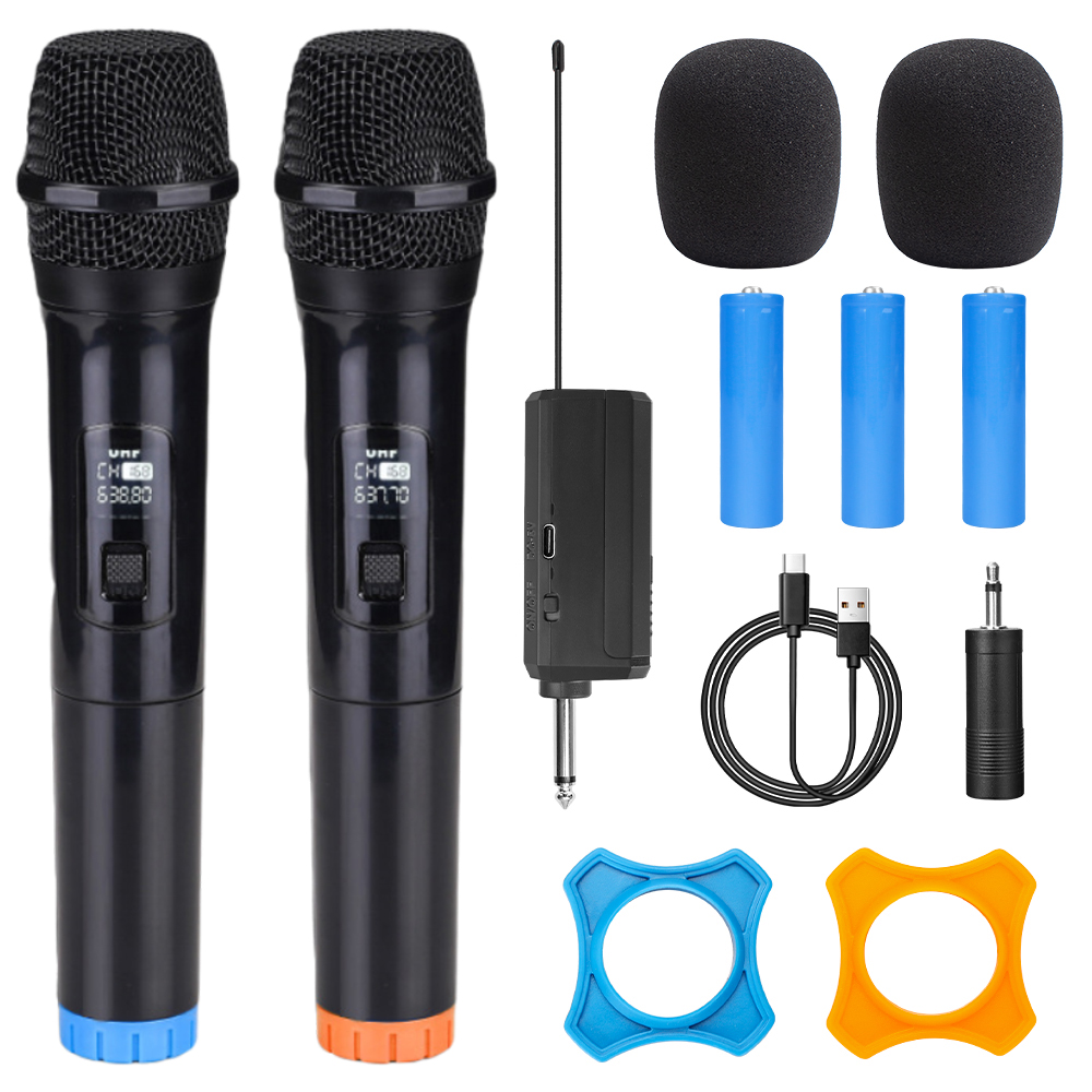 Wireless Microphone Dynamic Handheld Microphones Karaoke Microphone Mic with Rechargeable Receiver for Wedding Party Church Club