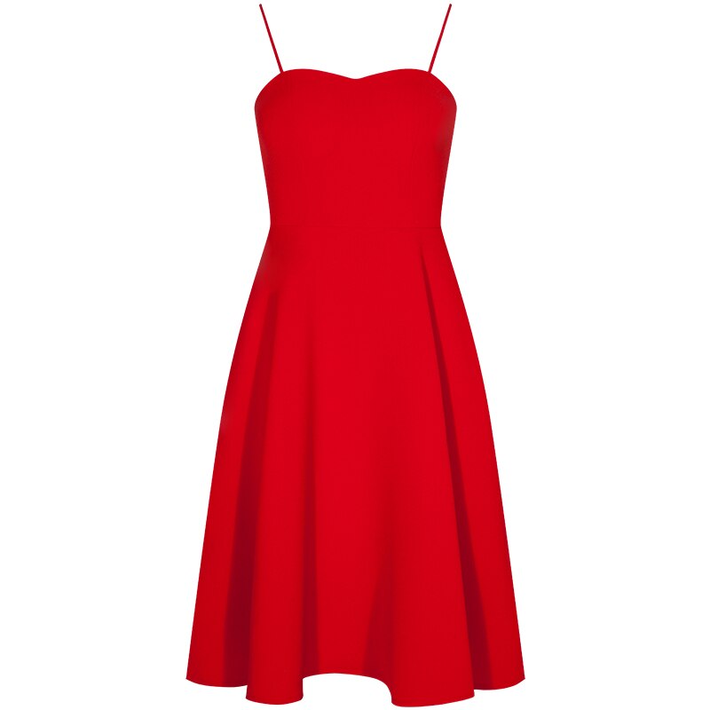 YGELILA otoño vestido rojo Línea A cuello cuadrado espalda descubierta sólido vestido espagueti Correa media pantorrilla vestido de de boda 65510