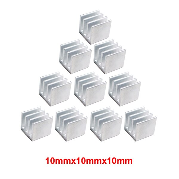 En-Labs 10pcs Silver 10x10x10mm Aluminum Heat Sink Radiator Heatsink,Electronic Chip Cooling Radiator Cooler for IC MOSFET SCR: 10x10x10mm