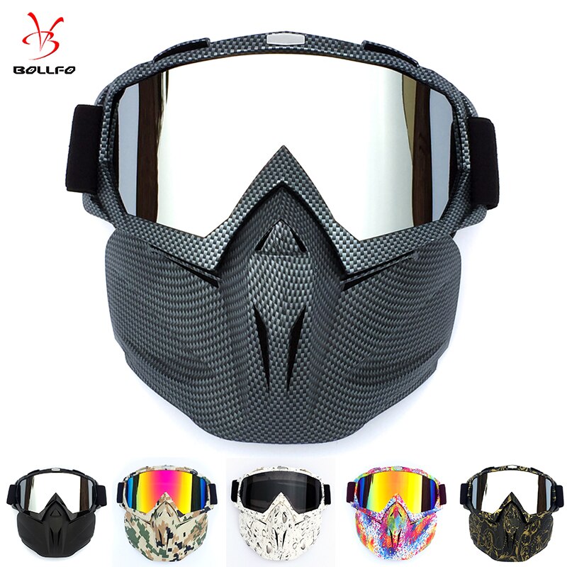 Bollfo Ski Snowboard Bril Sneeuwscooter Skiën Goggles Winddicht Skiën Glas Motocross Zonnebril Met Mond Filter Earware